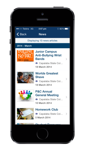 News via QSchools as viewed on a mobile phone